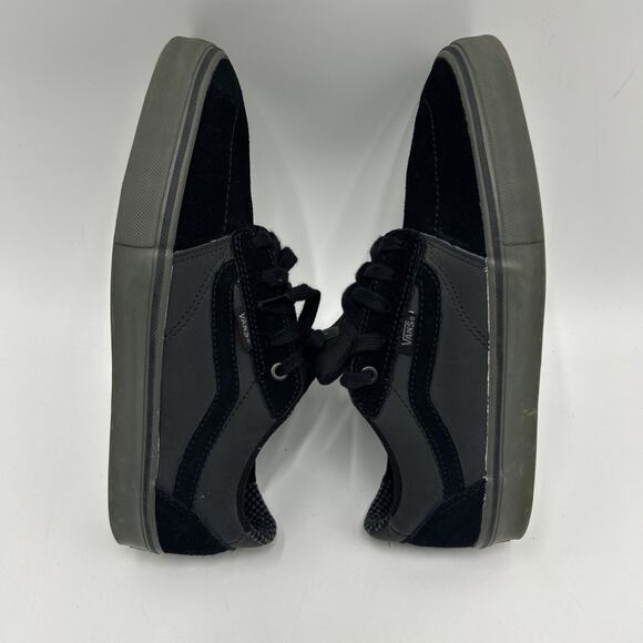 Vans Lindero Suede Leather Low Top Lace Up Sneakers Black Mens Size 9 GUM SOLE - Picture 6 of 10